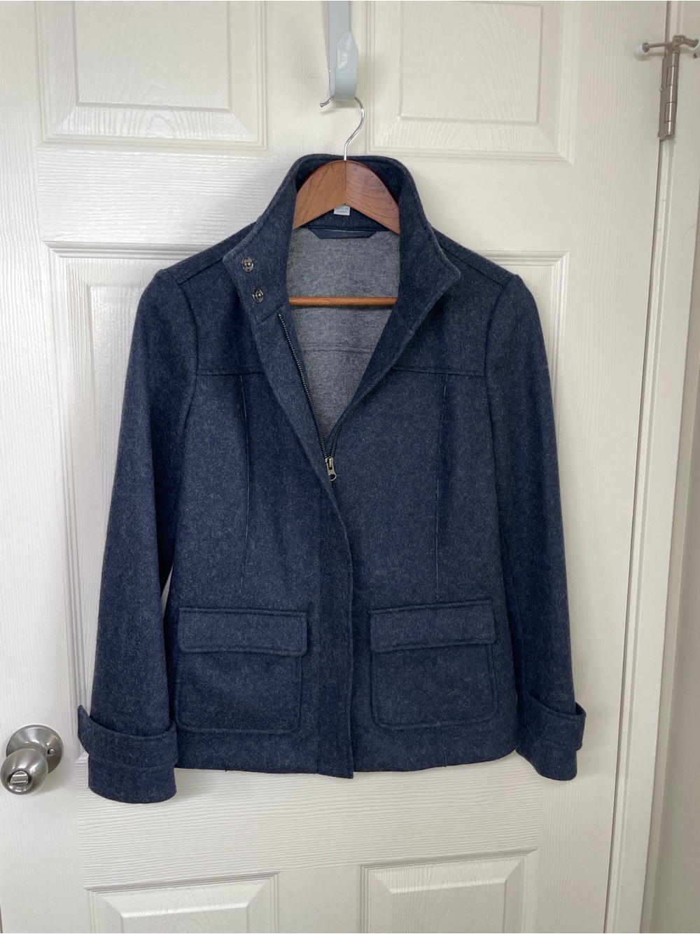 Boden Classic Tailored Wool Blend Stand Collar Jacket Coat US 4 UK 8 - Picture 3 of 16